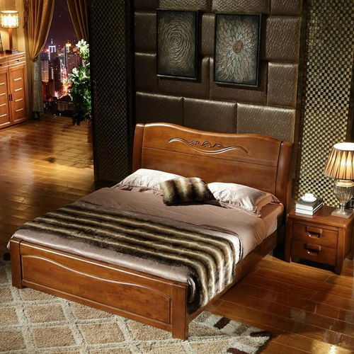 實木床1.8米雙人臥室床1.5米中式抽屜儲物橡木床1.2米兒童單人床