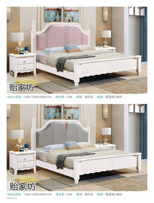 貽家坊家具,南康美式田園家具,江西韓式田園家具招商,白油實木床生產廠家