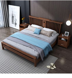 實木床北歐實木床現代簡約雙人床北歐日式1.8米1.5米臥室家具