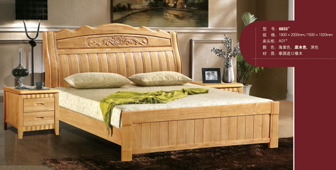 【廠家供應(yīng) 夢(mèng)家緣6833橡木床 泰國進(jìn)口橡木床 1.5/1.8實(shí)木床】?jī)r(jià)格,廠家,圖片,床類,南康華飛家具廠-