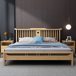 實木床北歐實木床現代簡約雙人床北歐日式1.8米1.5米臥室家具