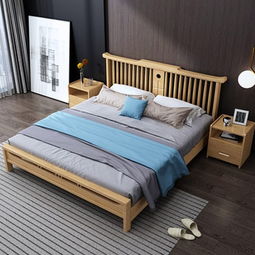 實木床北歐實木床現代簡約雙人床北歐日式1.8米1.5米臥室家具