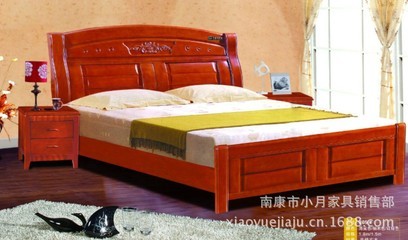 【廠家供應(yīng)高檔實(shí)木床 雙人實(shí)木床批發(fā)805# 品質(zhì)優(yōu) 特價(jià)】?jī)r(jià)格,廠家,圖片,床類,南康市小月家具銷售部-