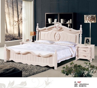 【【一件代發(fā)】1.8米優(yōu)雅紫色實木床 歐式雙人床 板式家具家私】價格,廠家,圖片,床類,南康市瑞虎家緣家具廠-