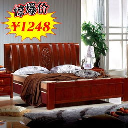 全實木床進口橡木1.8米1.5米雙人床南康實木家具特價批發